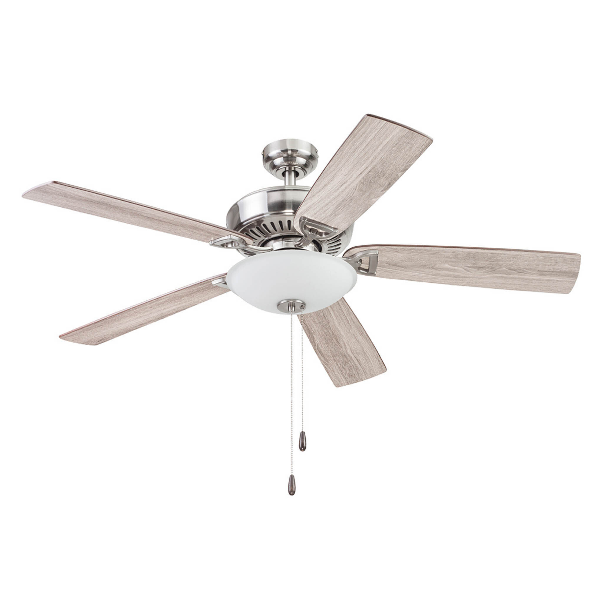 Portage Bay, 52in. Montlake Ceiling Fan Light, Brushed Nickel, Fan Diameter 52 in, Fan Blade Span 50-54 Air Delivery 3898 cfm, Model# 51445